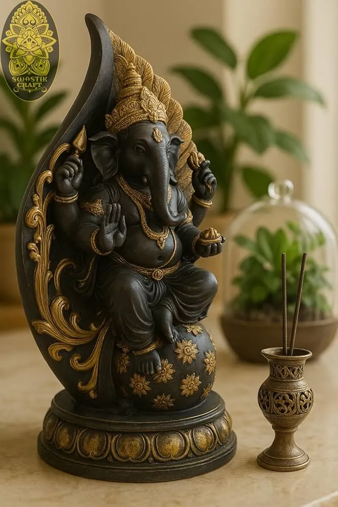 Ganesh murti (black, 20cm)